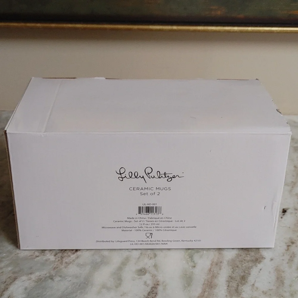 NIB Lilly Pulitzer Ceramic Mugs Set of 2